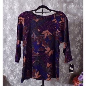 Vintage 80s Floral Blouse 1980s Dark Romantic Whimsigoth Top Size Medium